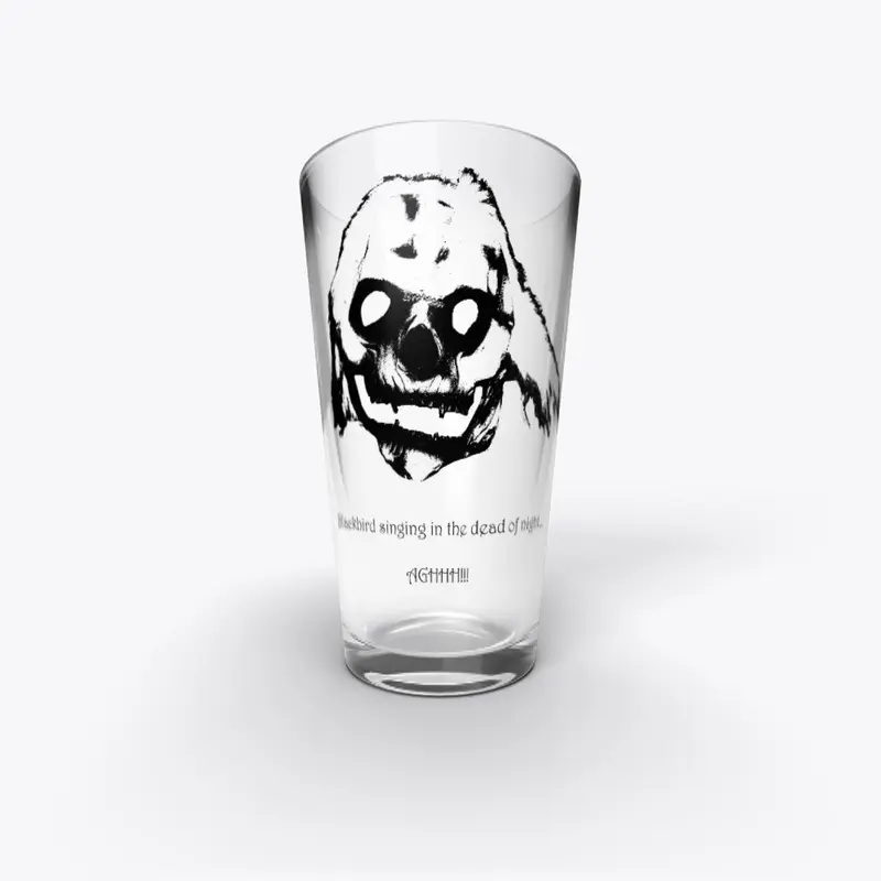 Jumpscare Mask Pint Glass with Subtext